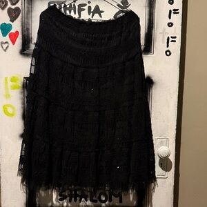 Max Studio Black Midi Skirt